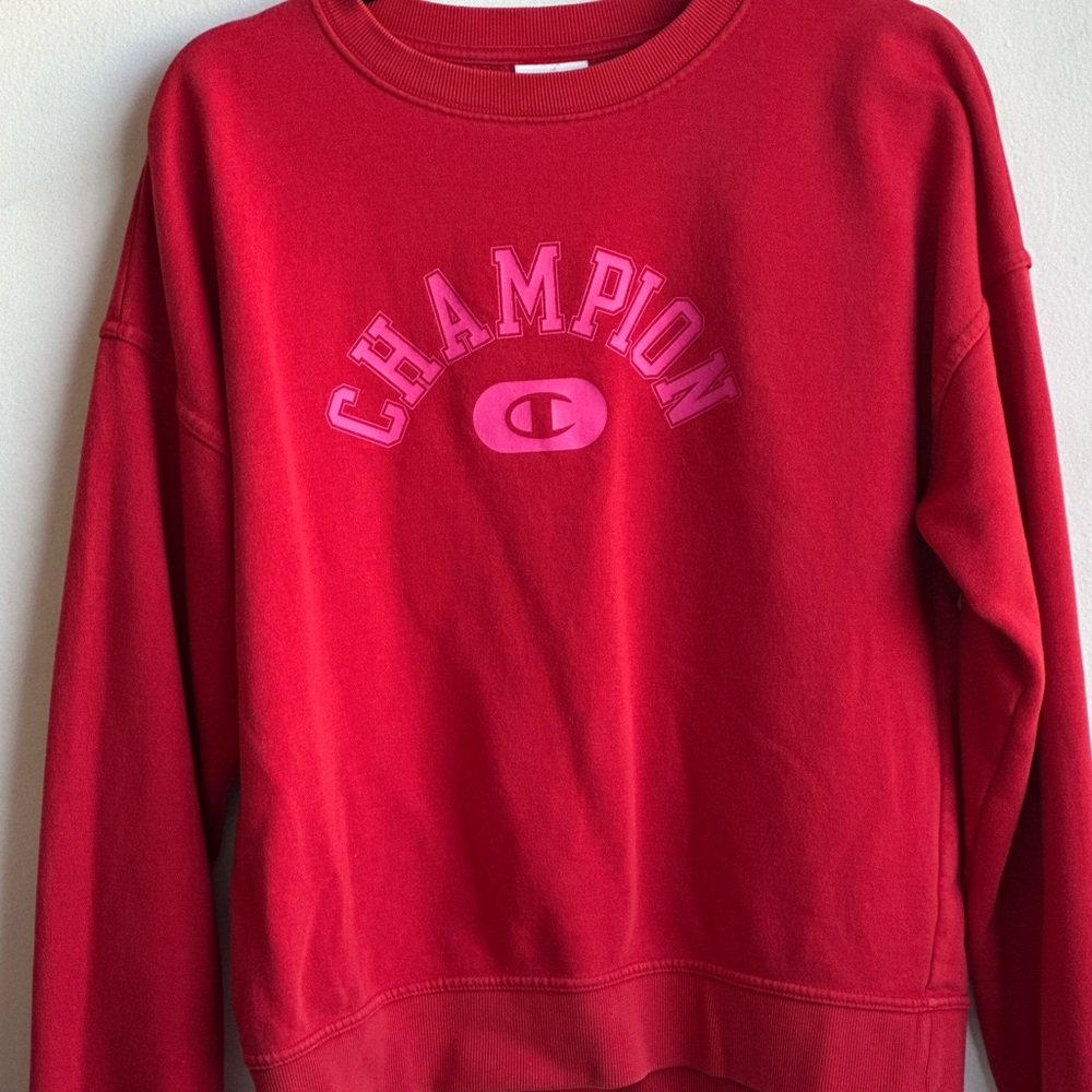 Champion Women's Bold Red Crew Neck Sweater